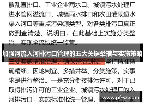 加强河流入河排污口管理的五大关键举措与实施策略